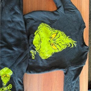 Kids Black Grinch Sweatshirt Set